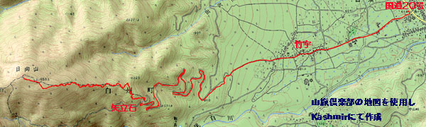 GPS�ɂ��O�Ձi�R����y���̒n�}���g�p��Kashmir�ō쐬�j